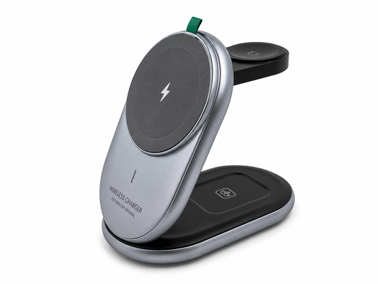 RZLD chatgpt image 2026年6月3日 10_09_ 3-in-1 wireless charger for iPhone and Apple Watch, product photo